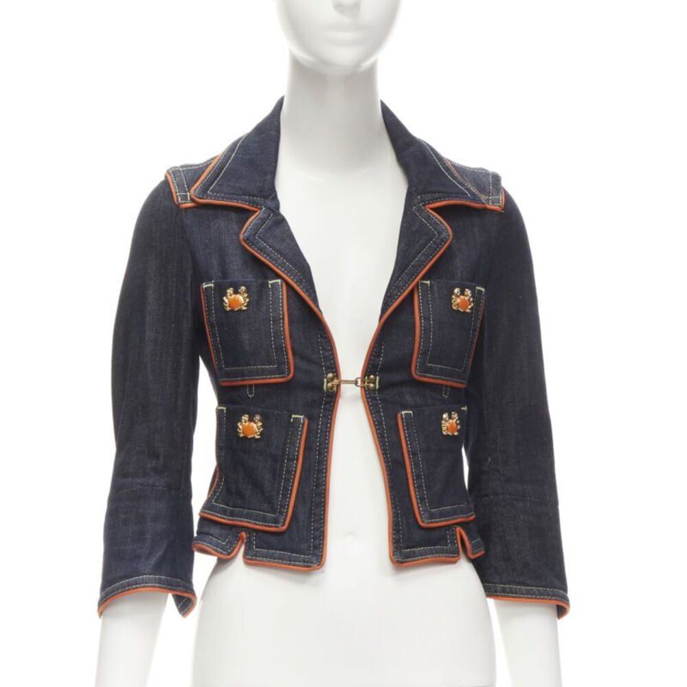 Dsquared2 Crab Denim Cropped Jacket